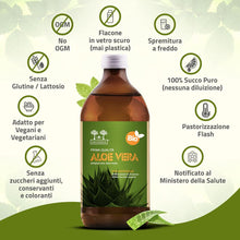 Carica l'immagine nel visualizzatore di Gallery, SUCCO DI ALOE VERA Bio Salugea - 100% Puro E Biologico - Integratore Detox, Antiossidante e Depurante - Digestione e Dif