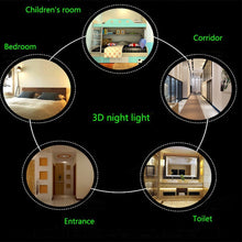 Carica l'immagine nel visualizzatore di Gallery, 3D Ginnastica Luce Della Notte Lampada 7/16 Cambiamento di Colore LED USB Power Telecomando Kids Toys Gift Decor Decoraz