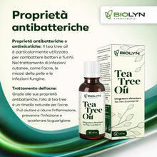 Carica l'immagine nel visualizzatore di Gallery, BIOLYN Tea Tree Oil 20ml – Olio Essenziale Puro di Melaleuca – Naturale al 100% – Ideale per Pelle, Capelli e Aromaterap