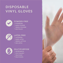 Carica l'immagine nel visualizzatore di Gallery, by Amazon, Guanti Monouso in Vinile, Senza Polvere, Senza lattice, Taglia M, Confezione da 100