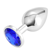 Carica l'immagine nel visualizzatore di Gallery, 3x Plug Anale Metallo | Butt Plug Cristallo Blu | Puro Piacere in 3 Taglie per Donna, Coppia, Uomo | Giocattoli Anali Ar