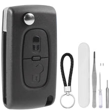 Carica l'immagine nel visualizzatore di Gallery, Guscio Chiave Auto 2 Tasti CE0523 HU83 Compatibile con Peugeot 207 307 308
