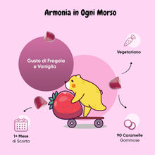 Carica l'immagine nel visualizzatore di Gallery, Calcio Integratore con Vitamina D Bambini, 90 Gommose Fragola e Vaniglia