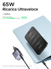 Carica l'immagine nel visualizzatore di Gallery, UGREEN Nexode Air 65W Caricatore USB C con Cable USB C (Grigio)