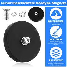 Carica l'immagine nel visualizzatore di Gallery, 4 Magneti Filettati Extra Potenti, 43mm Magnete Rivestiti in Gomma con Viti M4, Magnetini Neodimio Antiscivolo, Base Mag