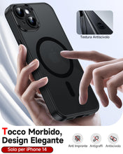 Carica l'immagine nel visualizzatore di Gallery, LeYi Cover Magnetica per iPhone 14 con 2 Pezzi Vetro Temperato(Nero)