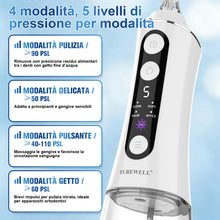 Carica l'immagine nel visualizzatore di Gallery, TUREWELL Idropulsore Dentale Portatile with UV Mode, Irrigatore Orale
