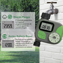 Carica l'immagine nel visualizzatore di Gallery, domyno Timer Irrigazione Giardino Centralina Programmatore Temporizzatore irrigatore, funzione Pioggia, modalità Manuale