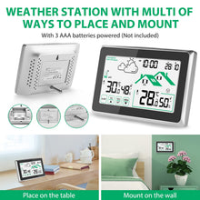 Carica l'immagine nel visualizzatore di Gallery, Stazione Meteo con Sensore Esterno, Termometro Digitale Igrometro per Interni ed Esterni, Schermo LCD con Retroilluminaz