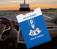 Carica l'immagine nel visualizzatore di Gallery, One Shop Disco orario Europeo con Busta Protettiva in PVC per parcheggio Maxi Auto Camion Camper Bicolore Fronte Blu Ret