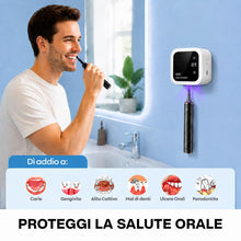 Carica l'immagine nel visualizzatore di Gallery, Spazzolino Igienizzante UV da Bagno, Asciugatura a 50 °C, Supporto con Disinfezione UV, Display LED, Fissaggio a Parete 