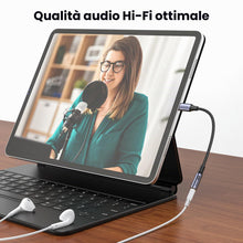 Carica l'immagine nel visualizzatore di Gallery, MOSWAG Adattatore USB C Jack Adattatore Cuffie con DAC in Nylon Intrecciato