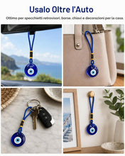 Carica l'immagine nel visualizzatore di Gallery, 2 Pezzi Ciondolo Occhio di Allah, Amuleto in Vetro Occhio Blu Turco, Decorazione Appesa per Auto, Finestre, Telai di Por