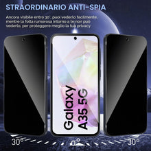Carica l'immagine nel visualizzatore di Gallery, Holilo per Samsung Galaxy A35/A55 5G Vetro Temperato Privacy Pellicola Protettiva, 2 Pezzi Anti Spy Schermo Protezione S