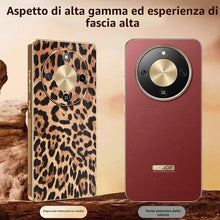 Carica l'immagine nel visualizzatore di Gallery, YUEQIAN Cover per Honor Magic8 Lite/Magic 8 Lite, Custodia Antiurto in Pelle PU con Motivo Leopardato e Ghepardo Marrone