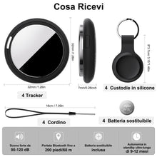 Carica l'immagine nel visualizzatore di Gallery, Localizzatore Smart Air Tracker Tag Compatibile Apple Dov'è (solo iOS) Batteria di Ricambio Inclusam, Adatto per Chiavi,