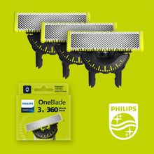 Carica l'immagine nel visualizzatore di Gallery, Philips OneBlade QP430/60 - Testine originali a 360 lame, compatibili con tutti i rasoi e tagliabordi elettrici OneBlade