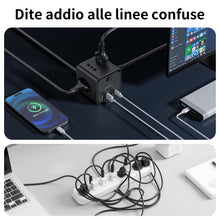 Carica l'immagine nel visualizzatore di Gallery, Ciabatta Elettrica Multipresa con 4 Prese Universali 10/16A ITA e Schuko, 2 M Prolunga Elettrica con 2 USB A+2 USB C,Pre