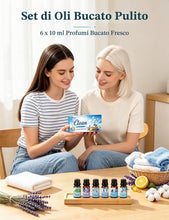 Carica l'immagine nel visualizzatore di Gallery, Set Oli Essenziali Bucato 6x10ml Profumi Casa Freschi e Puliti