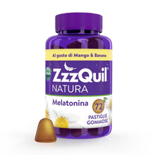 Carica l'immagine nel visualizzatore di Gallery, ZzzQuil Natura Melatonina Integratore per Dormire, Gusto Mango e Banana, Con Valeriana, Camomilla, Vitamina B6 e Estratt