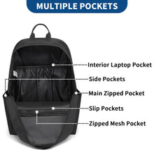 Carica l'immagine nel visualizzatore di Gallery, KONO Zaino casual, zaino scuola leggero 15,4 pollici Laptop Bag per viaggi lavoro scuola affari sport (Nero)