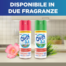 Carica l'immagine nel visualizzatore di Gallery, Oust 3 in 1 Disinfettante Spray Superfici e Tessuti, Open Air, 3 x 400ml