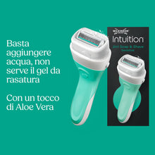 Carica l'immagine nel visualizzatore di Gallery, Wilkinson Sword Intuition Soap &amp; Shave Sensitive, rasoio donna, 1 ricarica