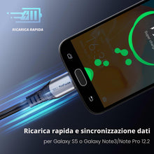Carica l'immagine nel visualizzatore di Gallery, Cavo Hard Disk Micro B 3.0 a USB C 20cm, cavi dati 5 Gbps, Cavo da ricarica Type C a Micro B Maschio/Maschio 0.2m, Compa