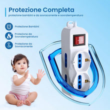 Carica l'immagine nel visualizzatore di Gallery, Ewent Multipresa Ciabatta Elettrica 6 Posti 2 Polivalenti (schuko 10/16A) 4 Bivalenti 10/16A,Spina Italiana 10A,Potenza 