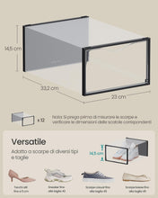 Carica l'immagine nel visualizzatore di Gallery, SONGMICS Scatole Contenitori per Scarpe, 12 Pezzi, 33,2 x 23 x 14,5 cm