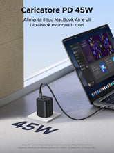 Carica l'immagine nel visualizzatore di Gallery, UGREEN 45W Caricatore USB C Ricarica Rapida 5 Porte GaN Spina da Parete