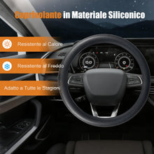 Carica l'immagine nel visualizzatore di Gallery, Coprivolante Auto Universale in Silicone Antiscivolo 33-42 cm, Housse Protettiva Elegante e Facile da Pulire, Accessorio