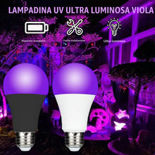 Carica l'immagine nel visualizzatore di Gallery, Lampadina nera UV da 10 W, luce viola, E27 Black Night Light Bulb 395 nm Black Light Light for Body Paint, Children's Bi