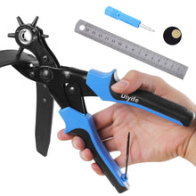 Carica l'immagine nel visualizzatore di Gallery, Buca Cinture, [Versione Avanzata-Righello con Scala] Diyife Pinza Buchi Cintura, Buca Cinture Pelle, Testa Girevole con 