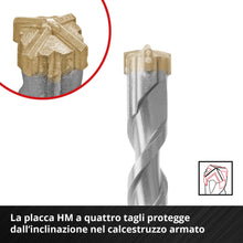 Carica l'immagine nel visualizzatore di Gallery, Einhell 5 pezzi set di punte SDS Plus 4-Cut, 110/160 mm, Ø 5–10 mm