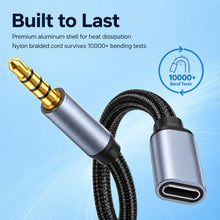 Carica l'immagine nel visualizzatore di Gallery, Cavo USB C femmina a 3.5 maschio, cavo jack 3.5 maschio a USB C femmina, adattatore audio DAC Hi-Fi, convertitore audio 