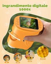 Carica l'immagine nel visualizzatore di Gallery, 1000X Digitale Microscopio Bambini Portatile: Lente Ingrandimento Tascabile con 2.0" IPS Pollici ＆ 8 LED Luce - Natale R