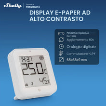Carica l'immagine nel visualizzatore di Gallery, Shelly BLU H&amp;T Display ZB Bianco - Sensore Smart Temperatura e Umidità