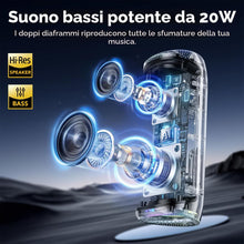 Carica l'immagine nel visualizzatore di Gallery, Cassa Bluetooth 5.4 Potente 20W, Doppio Driver Basso, 20H Autonomia, Casse Bluetooth Portatile con 2 EQ Modalità+Display