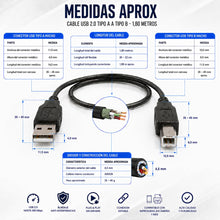 Carica l'immagine nel visualizzatore di Gallery, CABLEPELADO Cavo stampante USB 2.0 Tipo A a Tipo B | Compatibile con HP,Epson, Canon, Brother,Lexmark, Scanner, Disco Ri