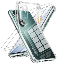 Carica l'immagine nel visualizzatore di Gallery, Vauki Cover per Honor 90, con 2 Pezzi Pellicola in Vetro Temperato, Custodia Flessibile in Silicone Trasparente Antiurto