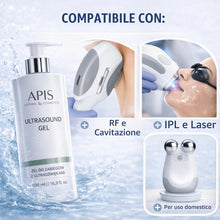 Carica l'immagine nel visualizzatore di Gallery, Apis Gel per ultrasuoni - 500 ml - con acido ialuronico ad alto e basso peso molecolare, per sonoforesi, mesoterapia sen