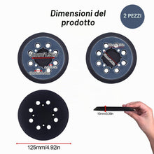 Carica l'immagine nel visualizzatore di Gallery, 2 Pezzi Platorello Da 125mm (5 Pollici) Con 8 Fori Per Levigatrice Orbitale DeWalt – Compatibile Con DWE6421, DWE6423, D
