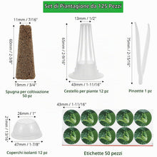 Carica l'immagine nel visualizzatore di Gallery, QWORK® 125 Pezzi coltivazione idroponica con 50 spugne di ricambio, accessori per giardino idroponico, per erbe aromatic