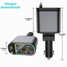 Carica l'immagine nel visualizzatore di Gallery, 4 In 1 Caricatore Auto USB C 66W, Carica Batteria per Auto Cellulare con Luce Stellata, 12V/24V Caricabatteria da Auto R