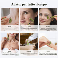 Carica l'immagine nel visualizzatore di Gallery, BAIMEI Gua Sha e Rullo di Giada per il Viso, Massaggiatore Viso &amp; Corpo