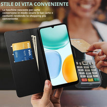 Carica l'immagine nel visualizzatore di Gallery, Cover per Honor X5C Plus Portafoglio Pelle PU Premium, Custodia Scomparti Carte Antiurto Protettiva Case con 1 Vetro Tem