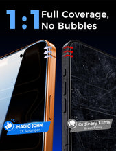 Carica l'immagine nel visualizzatore di Gallery, MAGIC JOHN Pellicola protettiva per la privacy dello schermo per iPhone 17 Pro Max, 2 pezzi, anti-spia, vetro temperato 