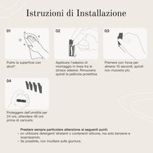 Carica l'immagine nel visualizzatore di Gallery, Designfabrik Hamburg Ganci adesivi | 4 pz | Nero | senza forare