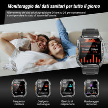Carica l'immagine nel visualizzatore di Gallery, IOWODO Smartwatch Uomo con Torcia LED e Bussola, Batteria 900mAh 30 Giorni